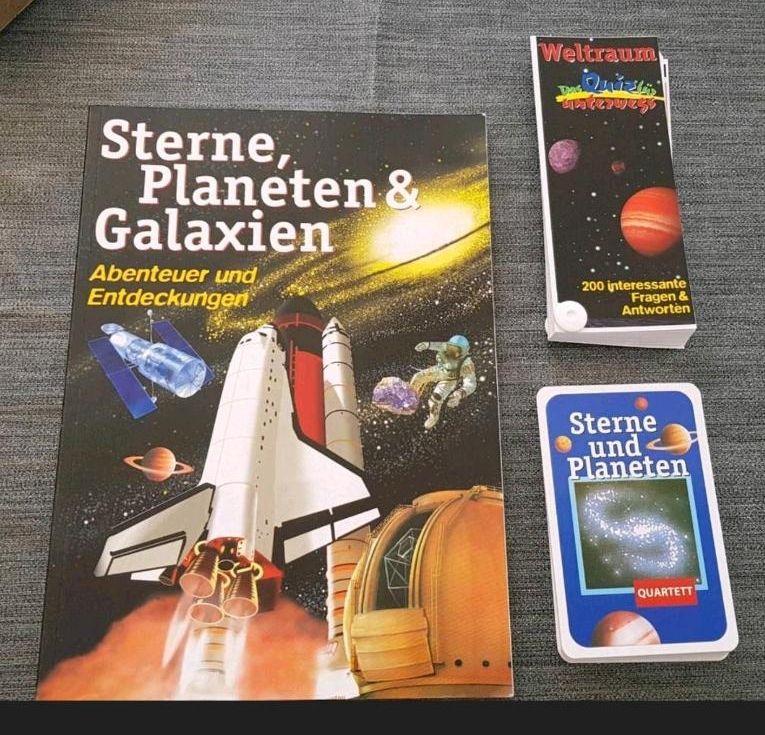 Weltraum Buch Quiz Quartett Sterne Planeten Galaxien in Ottweiler