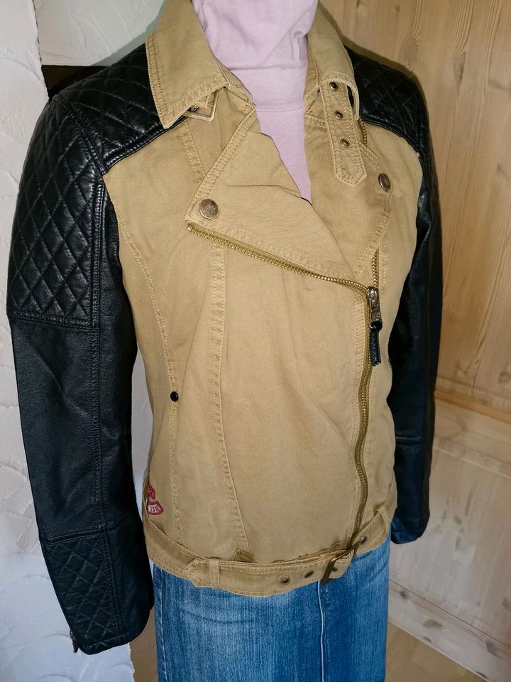 Khujo Jacke Kunstleder Biker Montes khaki schwarz XL neu in Immenreuth