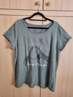 T-Shirt khaki mit Giraffen und Pailetten, Gr. 48/50 Hessen - Brensbach Vorschau