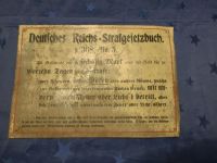 Deutes Reichs Strafgesetzbuch 34 x 24 cm uraltes Blechschild -D u Brandenburg - Dahlewitz Vorschau