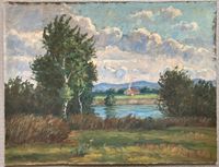 Robert Haag (1886 - 1958) Landschaft, Öl/Leinwand auf Pappe mont. Berlin - Wilmersdorf Vorschau
