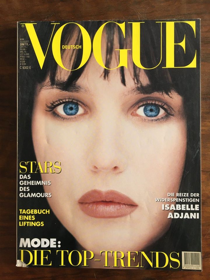 Vogue 8/1994 Avedon Adjani Insta Zeitschrift Supermodels RAR in Berlin