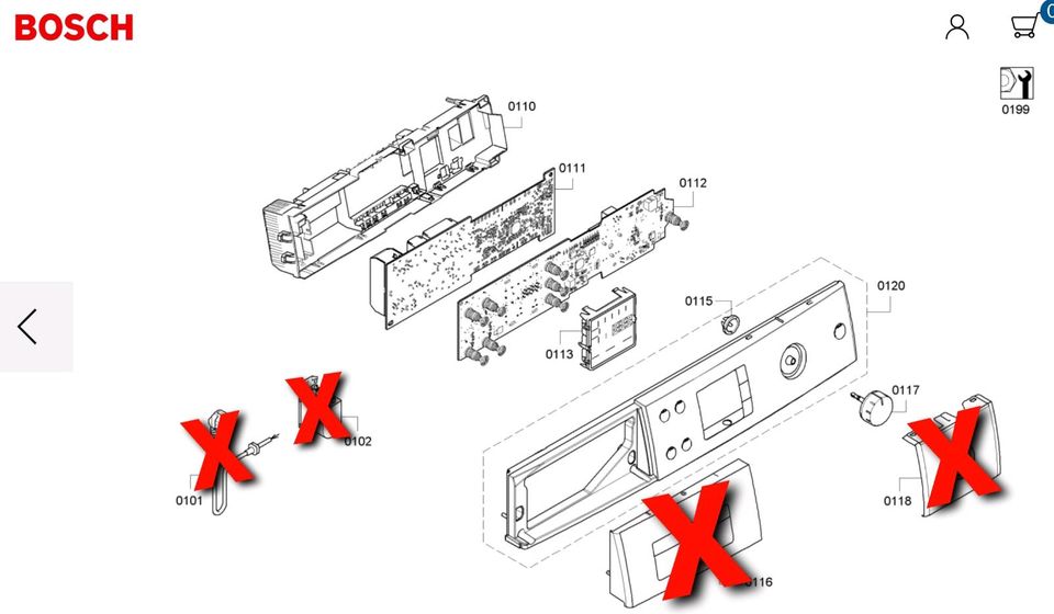 Bosch Bedieneinheit + Steuerplatine Blende Waschmaschine in Poppenhausen