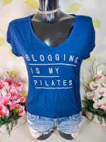 Top! Lft Zara Blogging is my Pilates Yoga Sport Shirt S 36 Blau Nordrhein-Westfalen - Übach-Palenberg Vorschau