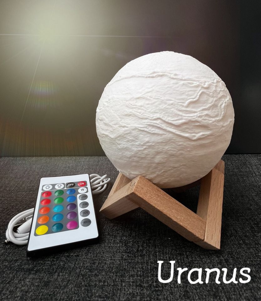 3D Druck Planet Erde Saturn Uranus LED Tischlampe Touch in Halle