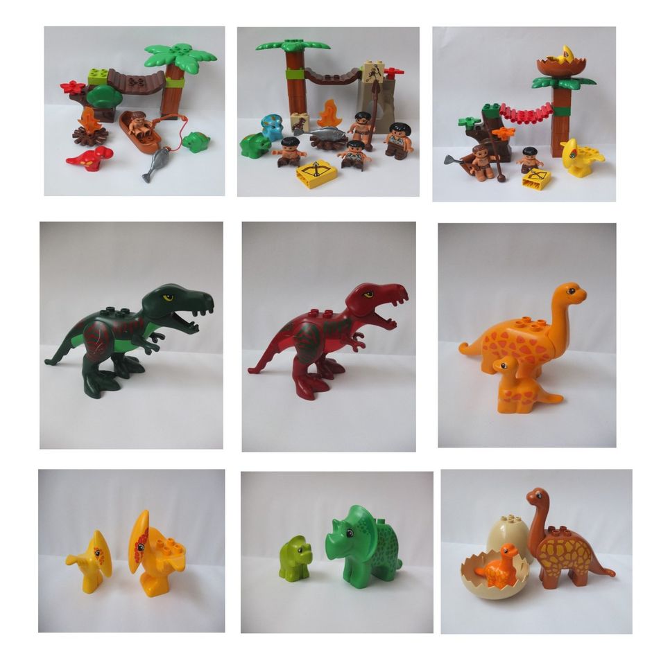 Lego Duplo Dino Dinoei T-Rex Langhals Triceratops Flugsaurier in Ottensoos