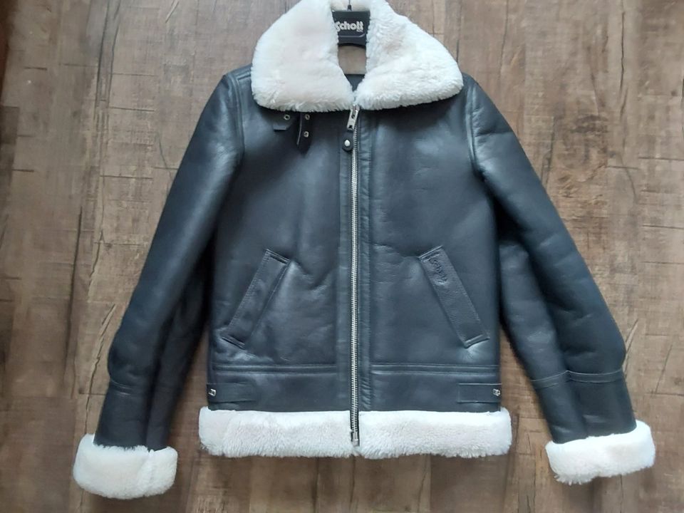 Original Schott Fliegerjacke Bomberjacke Lederjacke Shearling NEU in Köln