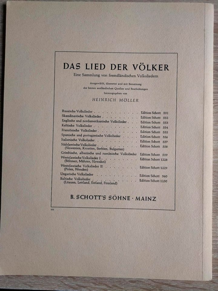Französische Volkslieder Heinrich Möller Edition Schott 555 Mainz in Mainz
