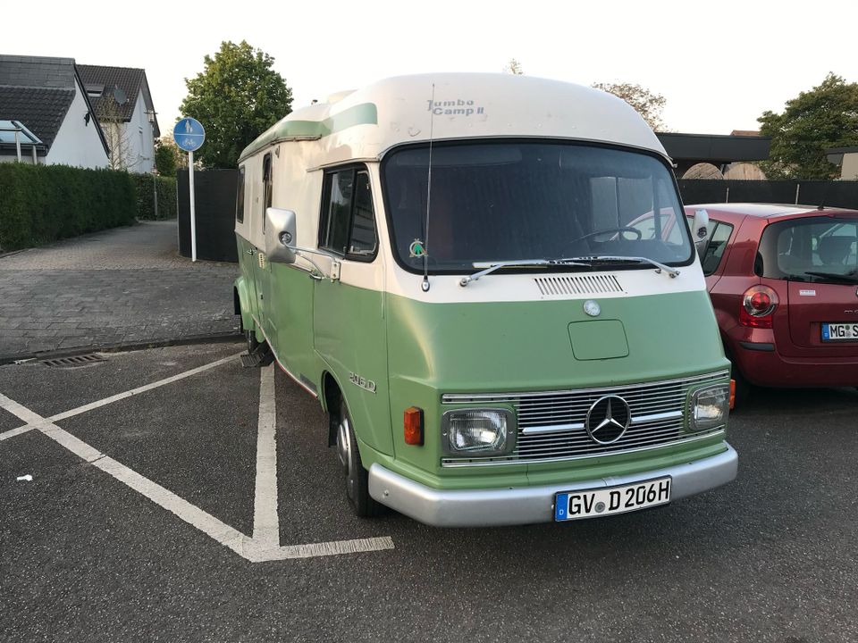 Mercedes L206 Wohnmobil Oldtimer mit Hymer Eriba Aufbau und H-Zulassung in Grevenbroich