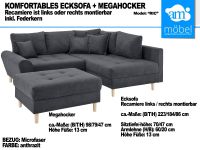 Sofa Couch Wohnlandschaft L Form + Hocker Microfaser anthrazit Bremen - Huchting Vorschau