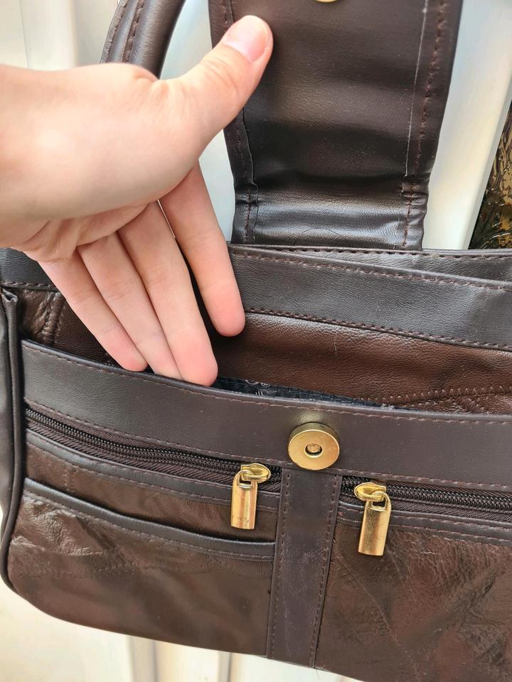 Stefano braune Echtleder Tasche Handtasche Leder Retro Vintage in Panketal