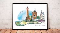 NORDERNEY Insel Bild mit Rahmen, Nordsee Kunst, Leuchtturm, NEU Niedersachsen - Norderney Vorschau