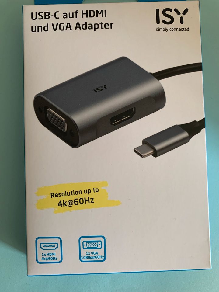 ISY IAD 1017-1 USB-C TO HDMI & VGA Adapter, Silber Aluminium in Petersdorf