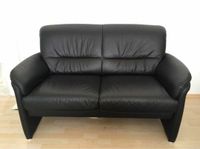 Sofa Couch nur 144 cm breit echtes Leder schwarz Bonn - Bad Godesberg Vorschau