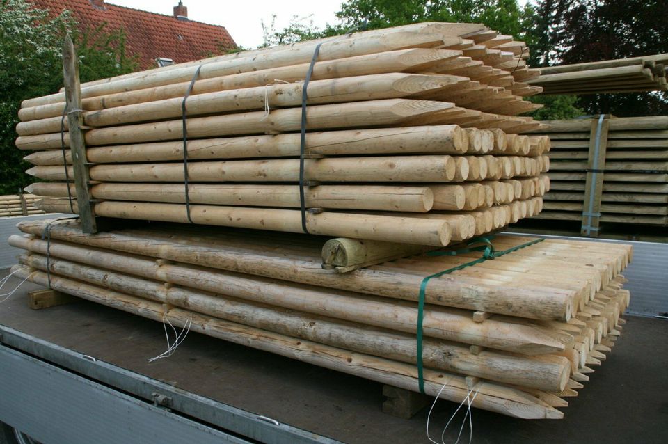 Baumpfähle - Zaunpfähle - Holz - 7 x 240 cm - nicht imprägniert - in Wagenfeld