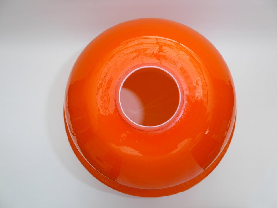 Lampenschirm, Peill & Putzler, 70er, Opal Glas, orange, space-age in Bruchweiler-Bärenbach