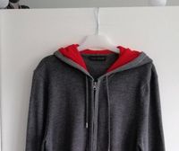 Strickjacke mit Kapuze, grau-rot, Gr. S Bayern - Marktredwitz Vorschau