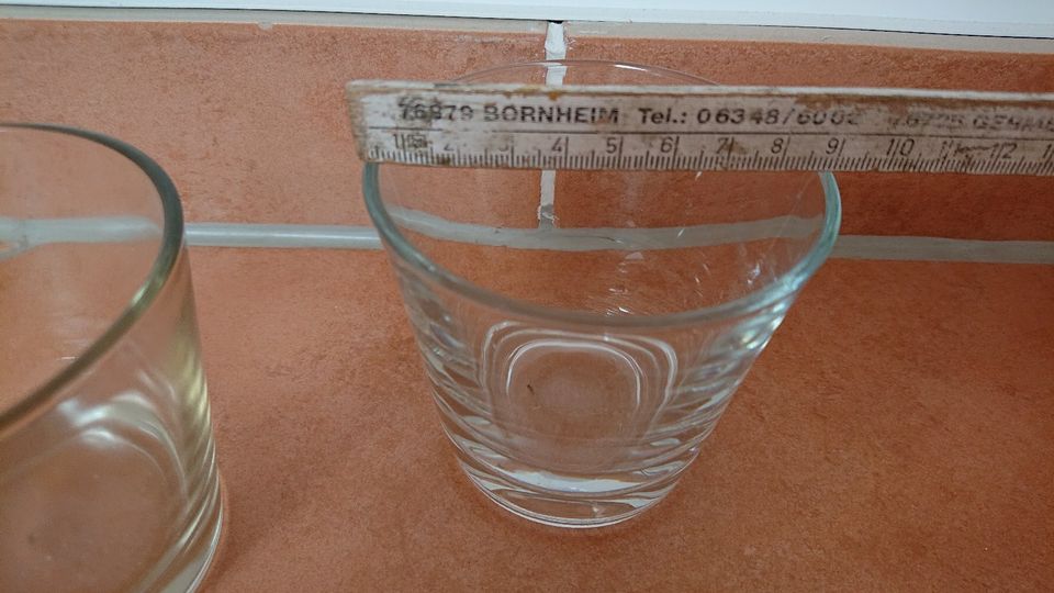 3 Teelichter aus Glas 8 cm hoch x 9 cm Durchmesser in Hockenheim