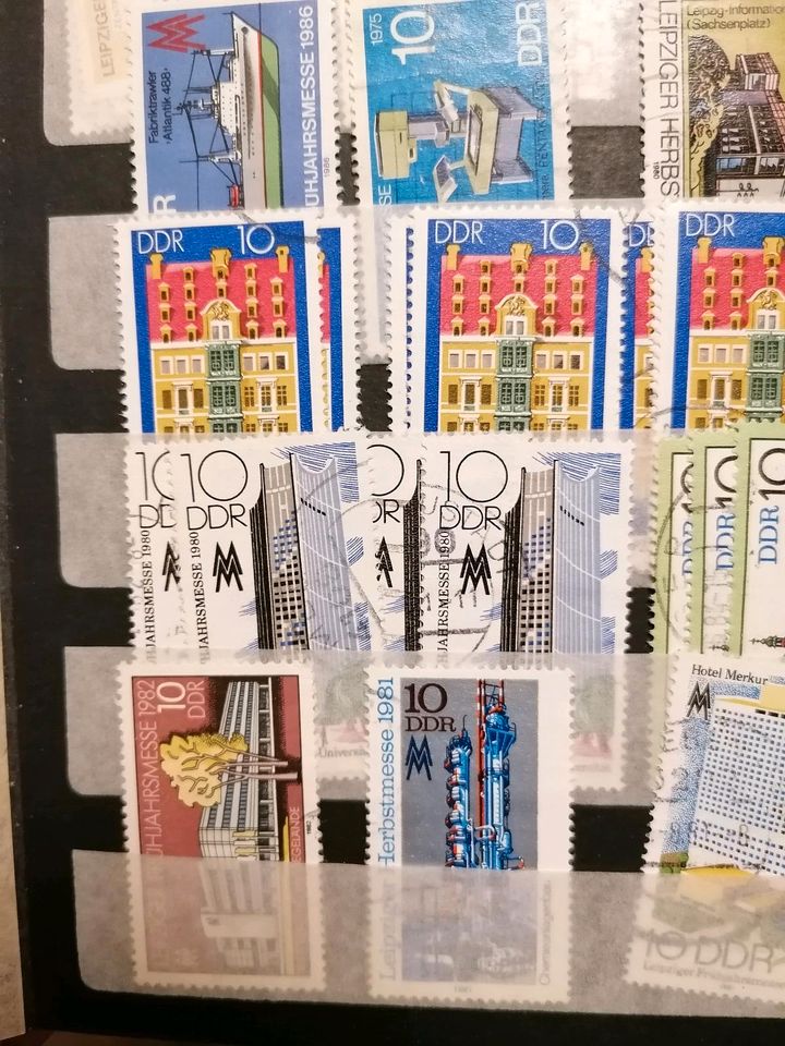 Briefmarken DDR Messe Leipzig 1975 bis 1986 in Waren (Müritz)