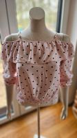 ♡ H&M Off Shoulder Bluse Rüschen Punkte rosa Gr. 170 wie NEU ♡ Brandenburg - Groß Kreutz Vorschau