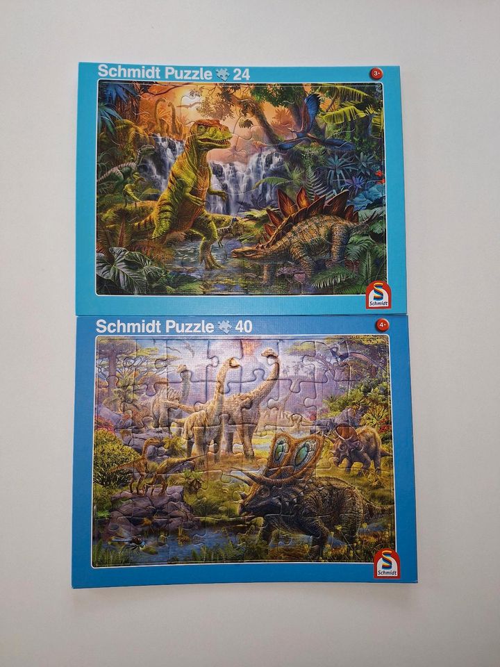 2er Set Ravensburger Rahmenpuzzle Dinosaurier 24 40 Teile in Steinen