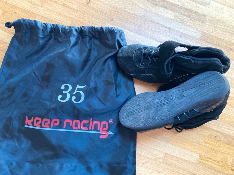 Kinder Kart Schuhe gr. 35 Keep Racing schwarz in Ober-Ramstadt