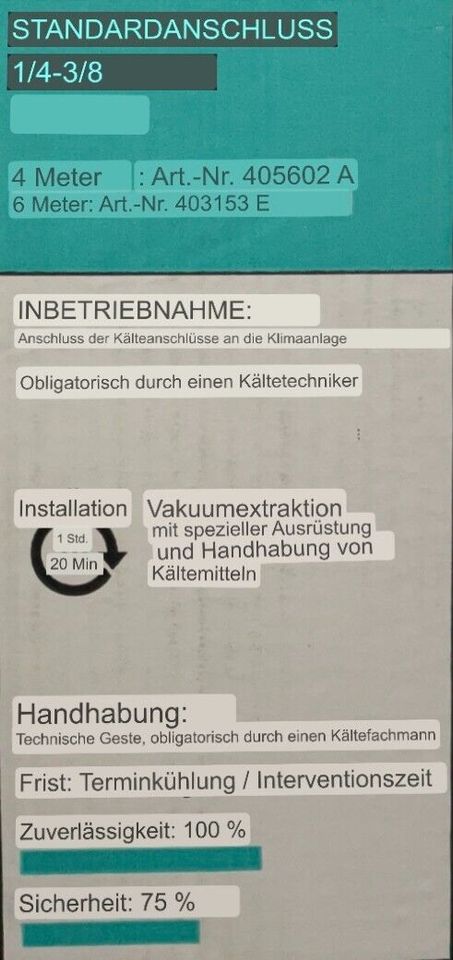 Klimaanlage Truhengerät innengerät Bi Split Warm/Kalt 2600W/2800W in Krefeld