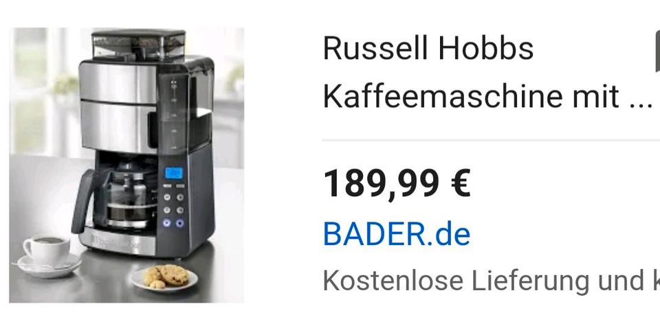 Kaffeemaschine mit Mahlwerk von Russel Hobbs gebraucht in Hessen - Kassel |  Kaffeemaschine & Espressomaschine gebraucht kaufen | eBay Kleinanzeigen ist  jetzt Kleinanzeigen