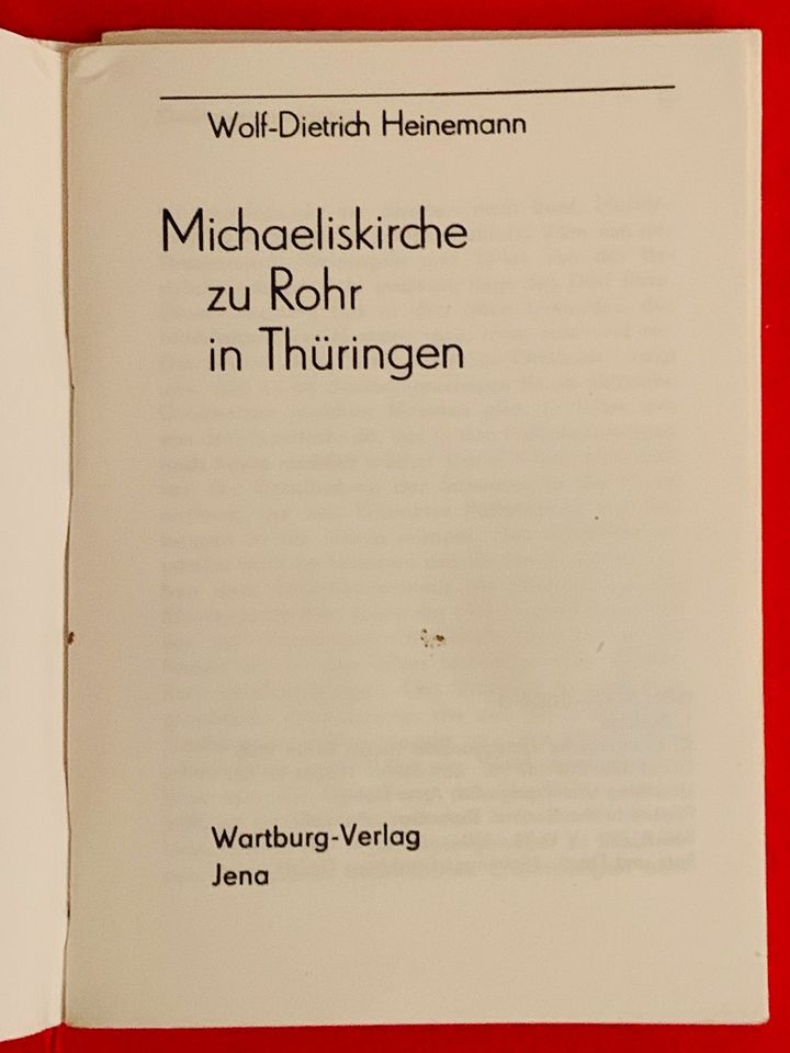 Broschur „Die Michaeliskirche zu Rohr“ v. Wolf-Dietrich Heinemann in Weimar