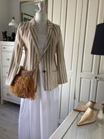 Zara Blazer Leinenblazer Gefüttert Blockstreifen Camel Weiß Gr. L Leipzig - Knautkleeberg-Knauthain Vorschau