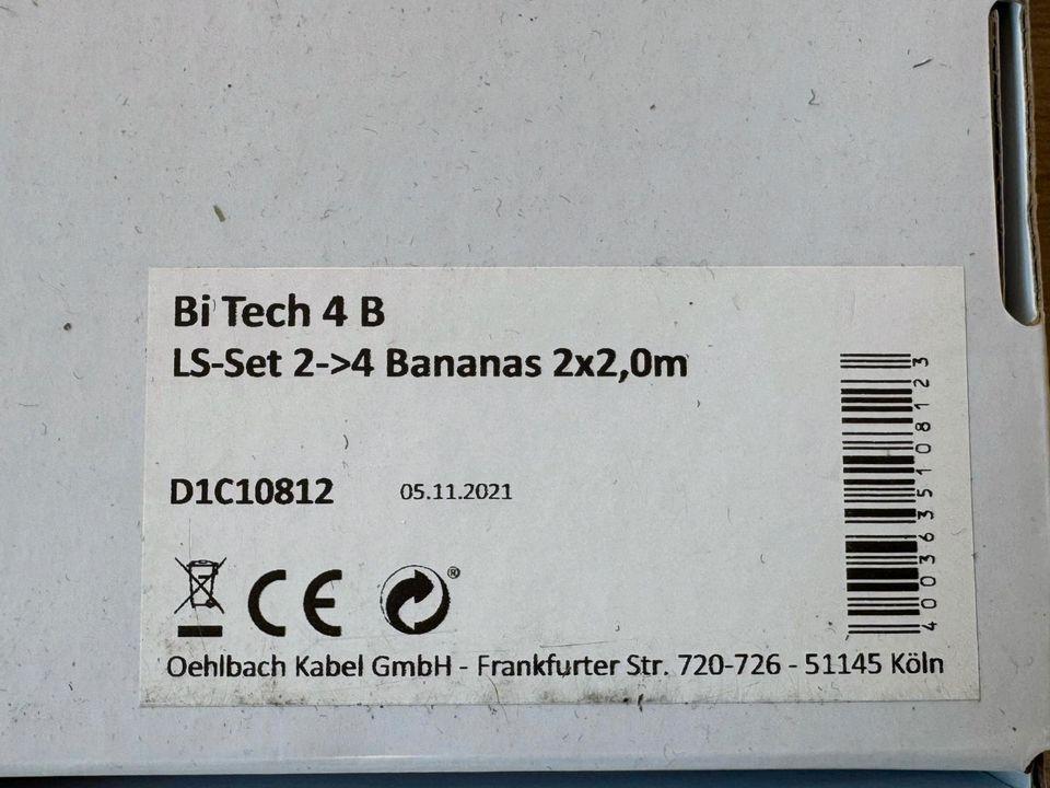 Oehlbach Lautsprecherkabel Bi Tech 4B 200 (2x2m) Banana Stecker in Eching
