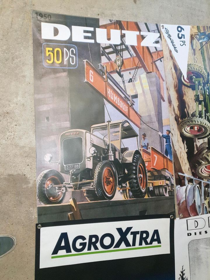 Traktor Motor Deutz PVC Plane Deko Werbung Werkstatt in Haundorf