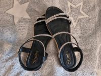 Schwarze offene Schuhe mit Strass Steinen, Sandalen,Sommer,schick Nordrhein-Westfalen - Mönchengladbach Vorschau