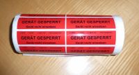 Aufkleber Gerät gesperrt rot Kunststoff 10x3cm STK MTK BGV Bayern - Vilsbiburg Vorschau