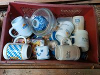 4 Bierkrüge und div. anderes Porzellan in Kunststoffkiste Bayern - Bayreuth Vorschau