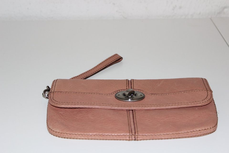 FOSSIL Maddox Foldover Clutch Leder Geldbeutel Geldbörse Altrosa in Duisburg