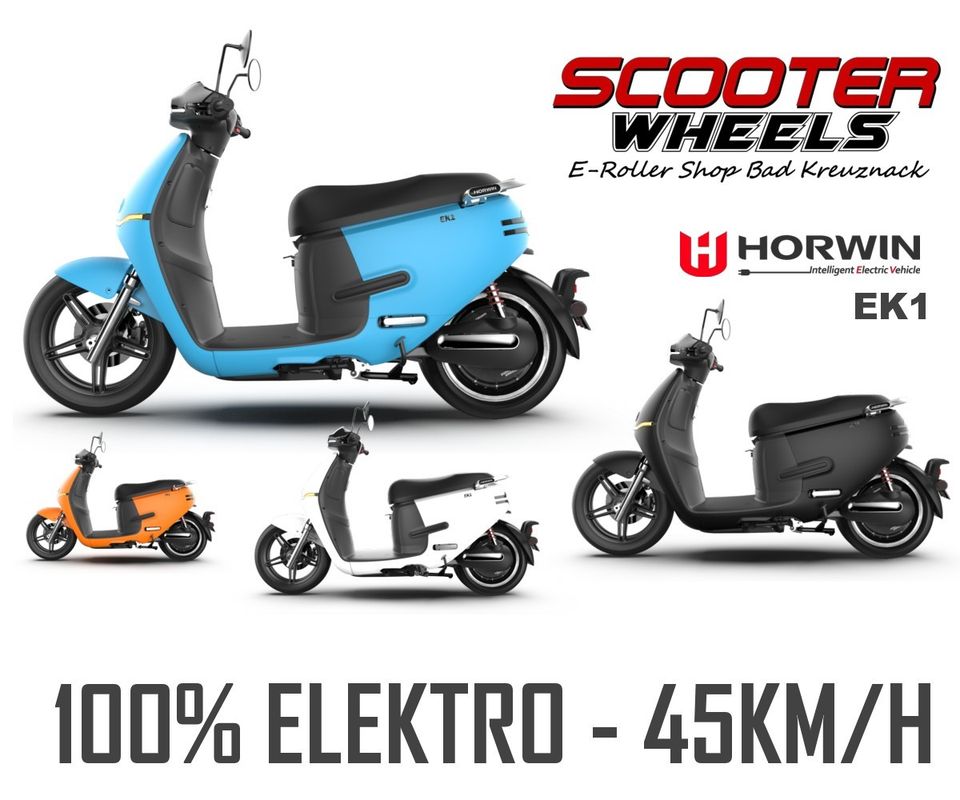 ⚡NEU ⚡Horwin EK1 Elektroroller ⚡ 36Ah Akku 45km/h 2,8 kW Scooter in Bad Kreuznach