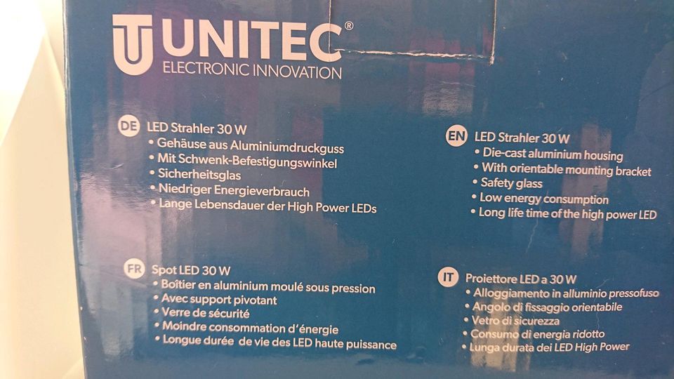 LED Strahler 30WATT-WEISS-UNITEC- in Rothenburg o. d. Tauber