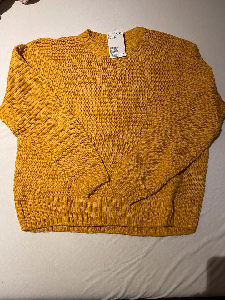 Pullover Rippenmuster gelb H&M Gr.S neu in Wesel