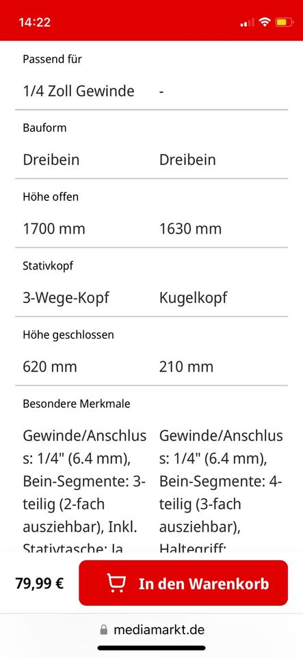 Hama Stativ 170 30 D neu in Haltern am See