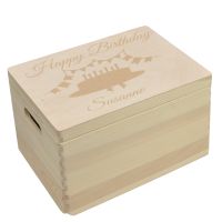 Personalisierte Holzbox zum Geburtstag Torte natur 40x30x23cm Nordrhein-Westfalen - Heiden Vorschau