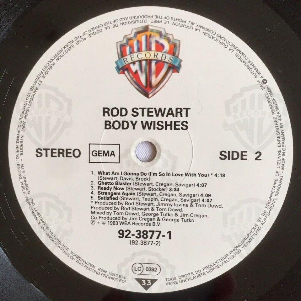 LP Vinyl Schallplatte Rod Stewart Album Body wishes in Ludwigshafen