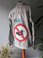 Bemalte Jeansjacke - Upcycling - Möwe Rebell  - XL Baden-Württemberg - Öhringen Vorschau