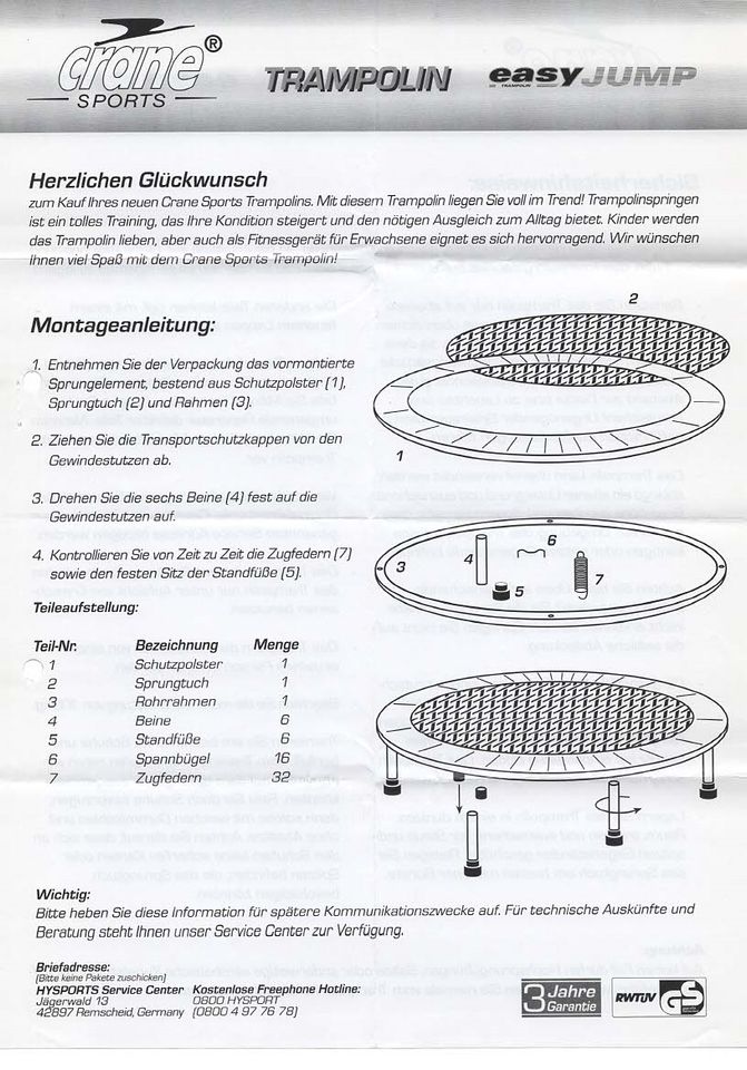 Trampolin - Crane SPORTS - easy JUMP in Hagenbach