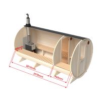 wellmia® Fasssauna Large Vorraum 400 cm - konfigurierbar - Gartensauna mit Vorraum - Holzofen oder Elektroofen - Gartensauna Fass Sauna Außensauna Aussensauna Sauna für Garten Fasssaunen Saunen oval Nordrhein-Westfalen - Steinhagen Vorschau