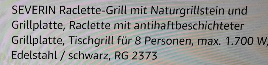 Raclette Grill Severin RG2373 1700 W  unbenutzt für 8 Personen in Duisburg
