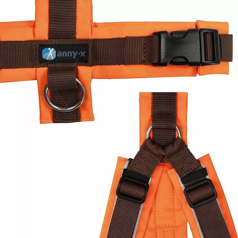 NEU AnnyX Protect Gr. S + M Hundegeschirr leuchtorange / braun in Dümmer