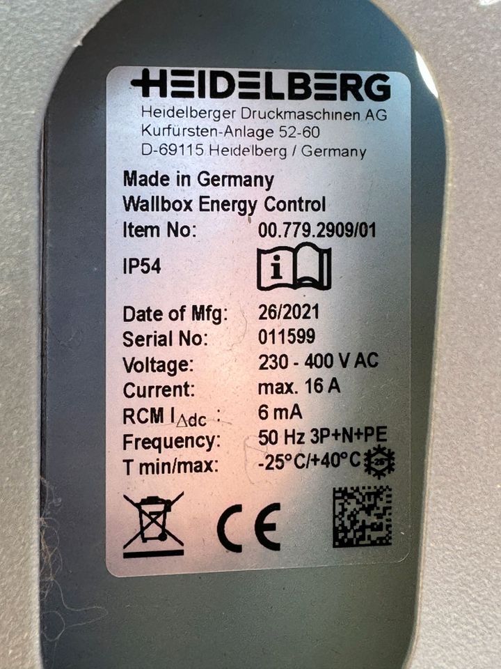Heidelberg Wallbox Energy Control 11kW in Wolfsburg
