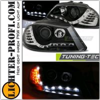 LED TFL Scheinwerfer schwarz für Seat Ibiza 6L mit LED Blinker Hessen - Calden Vorschau