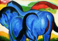 Franz Marc - Große blaue Pferde i98527 80x110cm Ölbild handgemalt Berlin - Treptow Vorschau